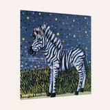 Zebra The Stars Mini Art Print