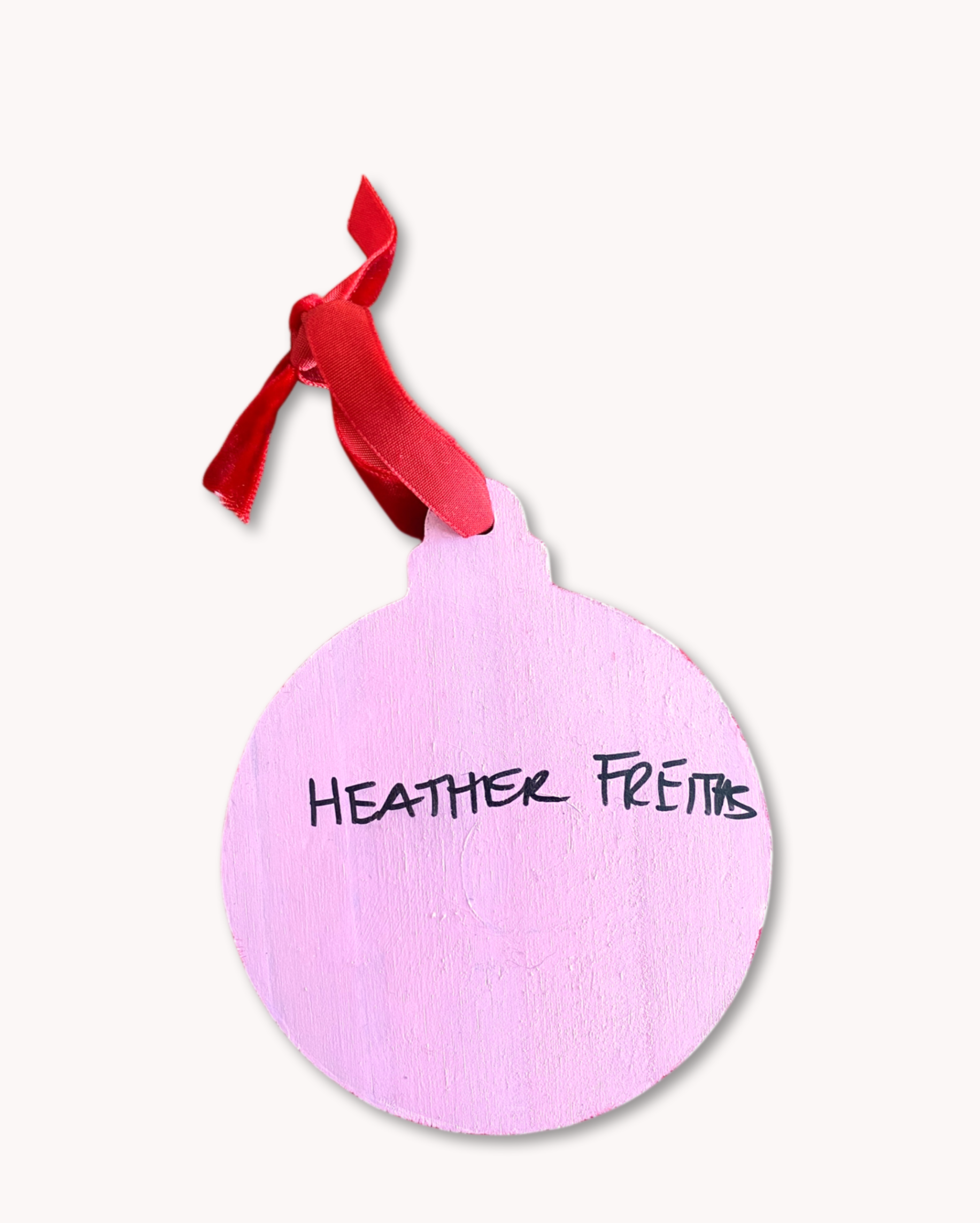 Red Stripe Pickle Hand Painted Ornament