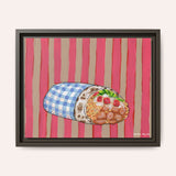 Gingham Burrito Framed Fine Art Canvas Print