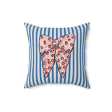 Pink Ribbon Velveteen Throw Pillow