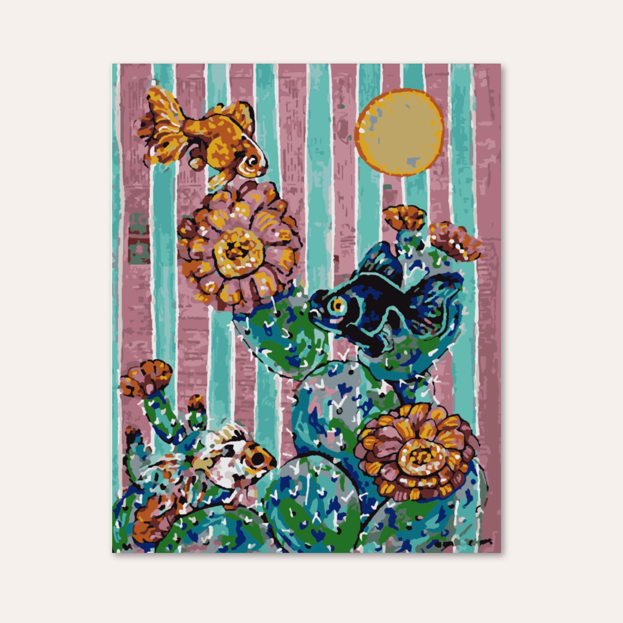 Cactus Goldfish - Paint by Numbers Kit