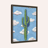 Saguaro Clouds Framed Fine Art Canvas Print