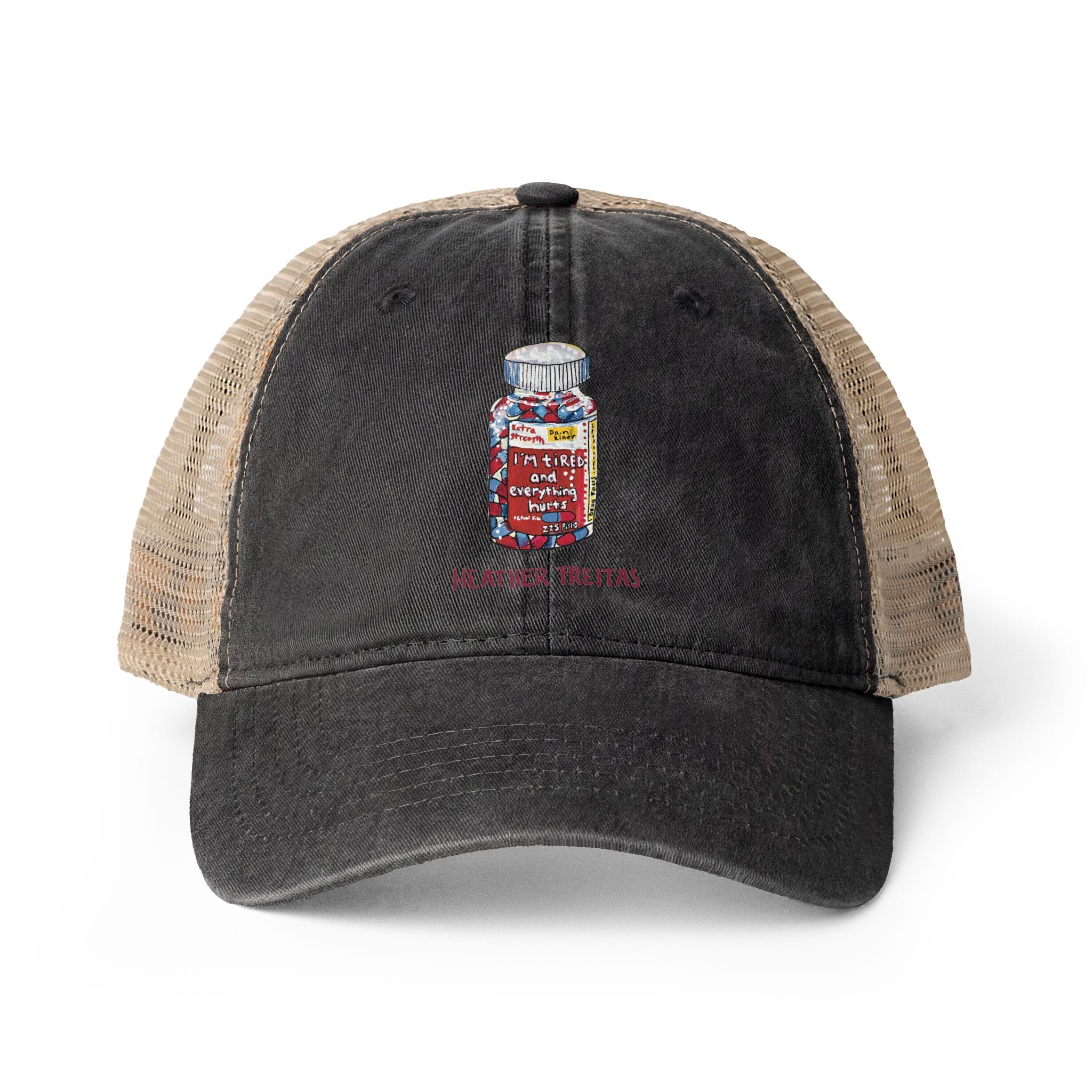 I'm Tired Women's Washed Mesh-Back Cap