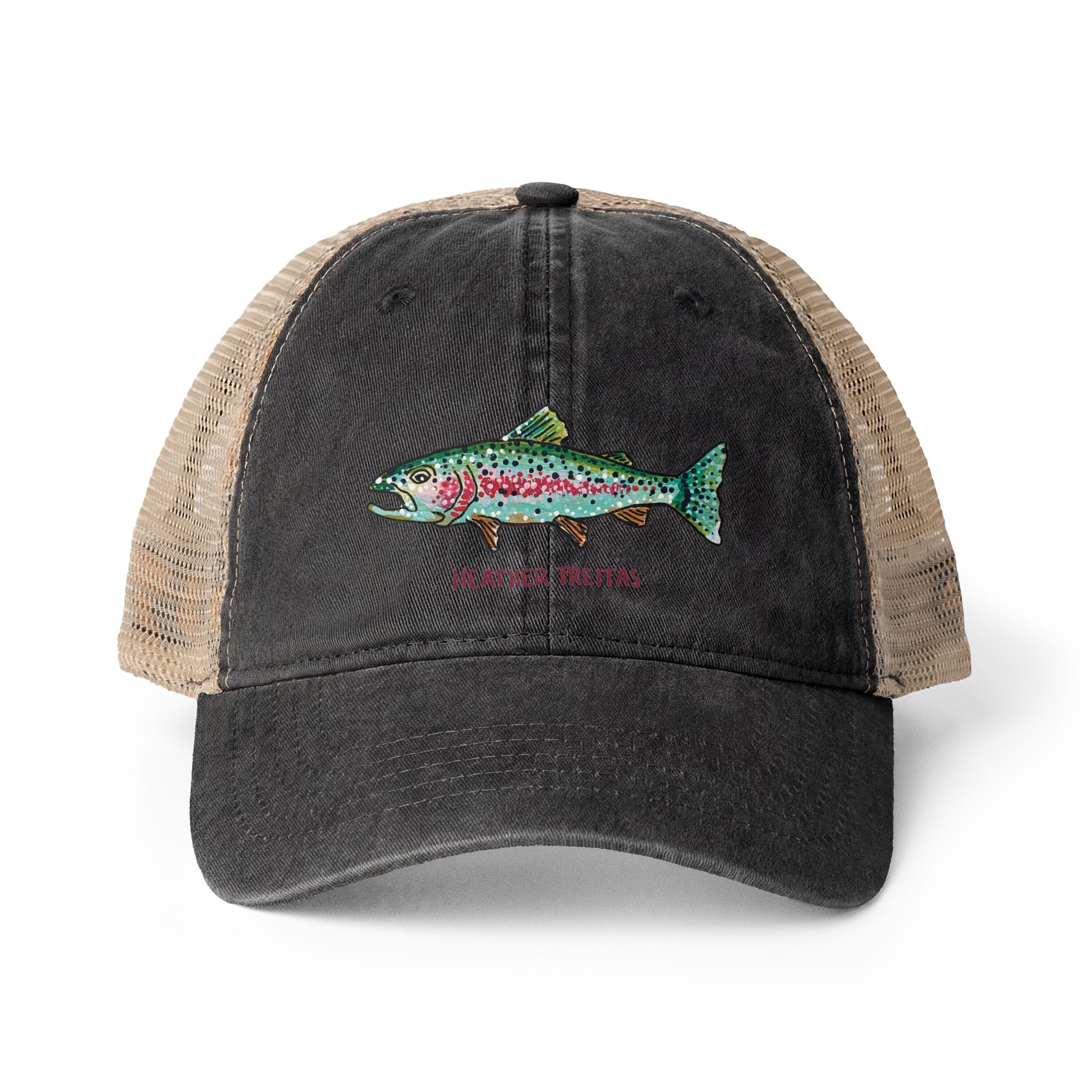 Rainbow Trout Women's Washed Mesh-Back Cap