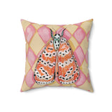 Bella Moth Velveteen Throw Pillow