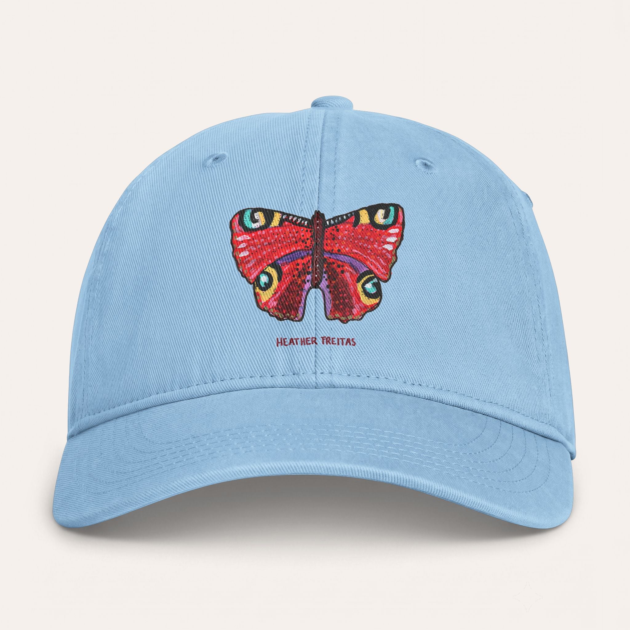 Peacock Butterfly Washed Cotton Cap