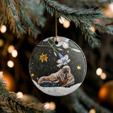 Plumeria Walrus Ceramic Ornament