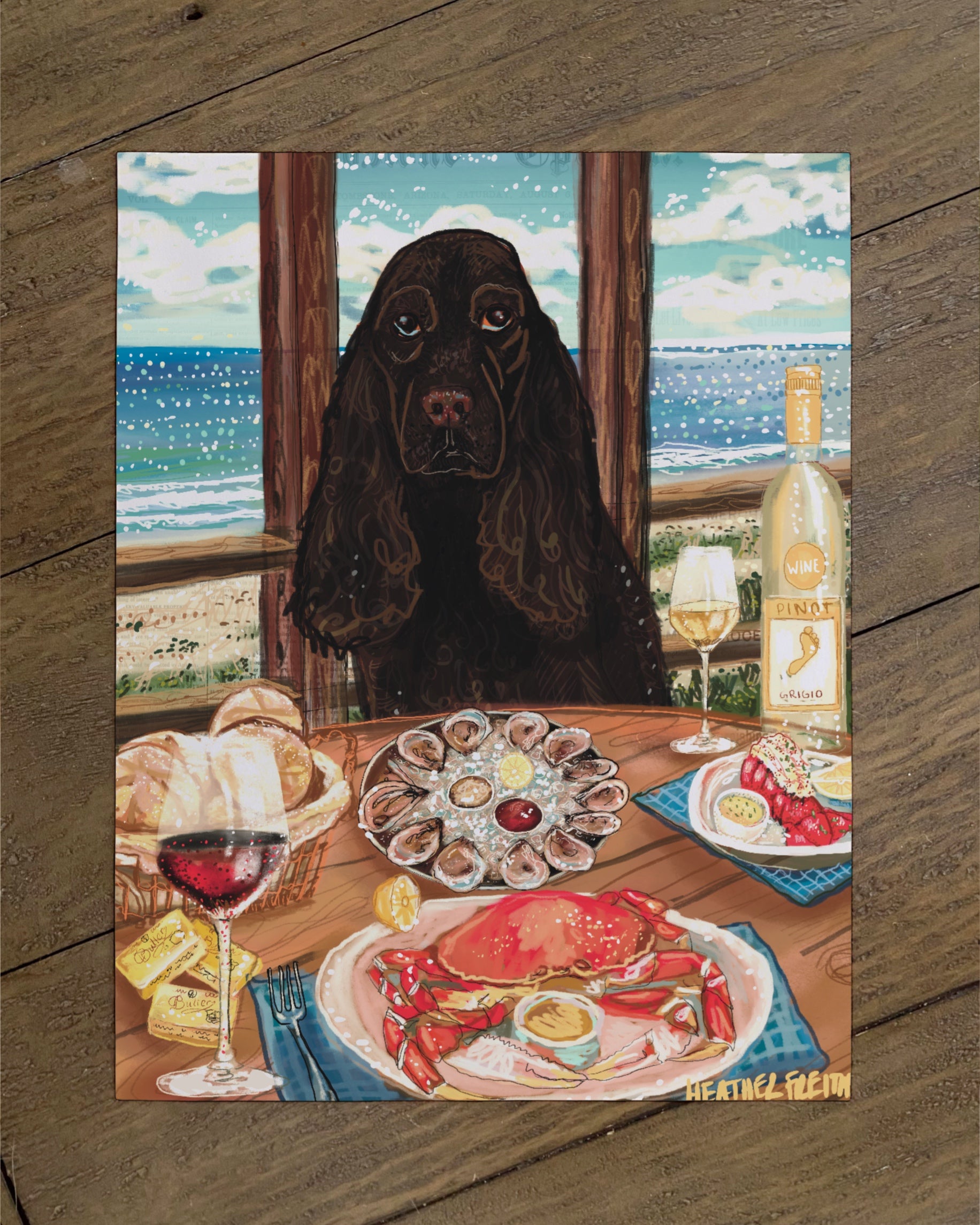 Cocker Spaniel - Build Your Own Dining Dog Paper Print