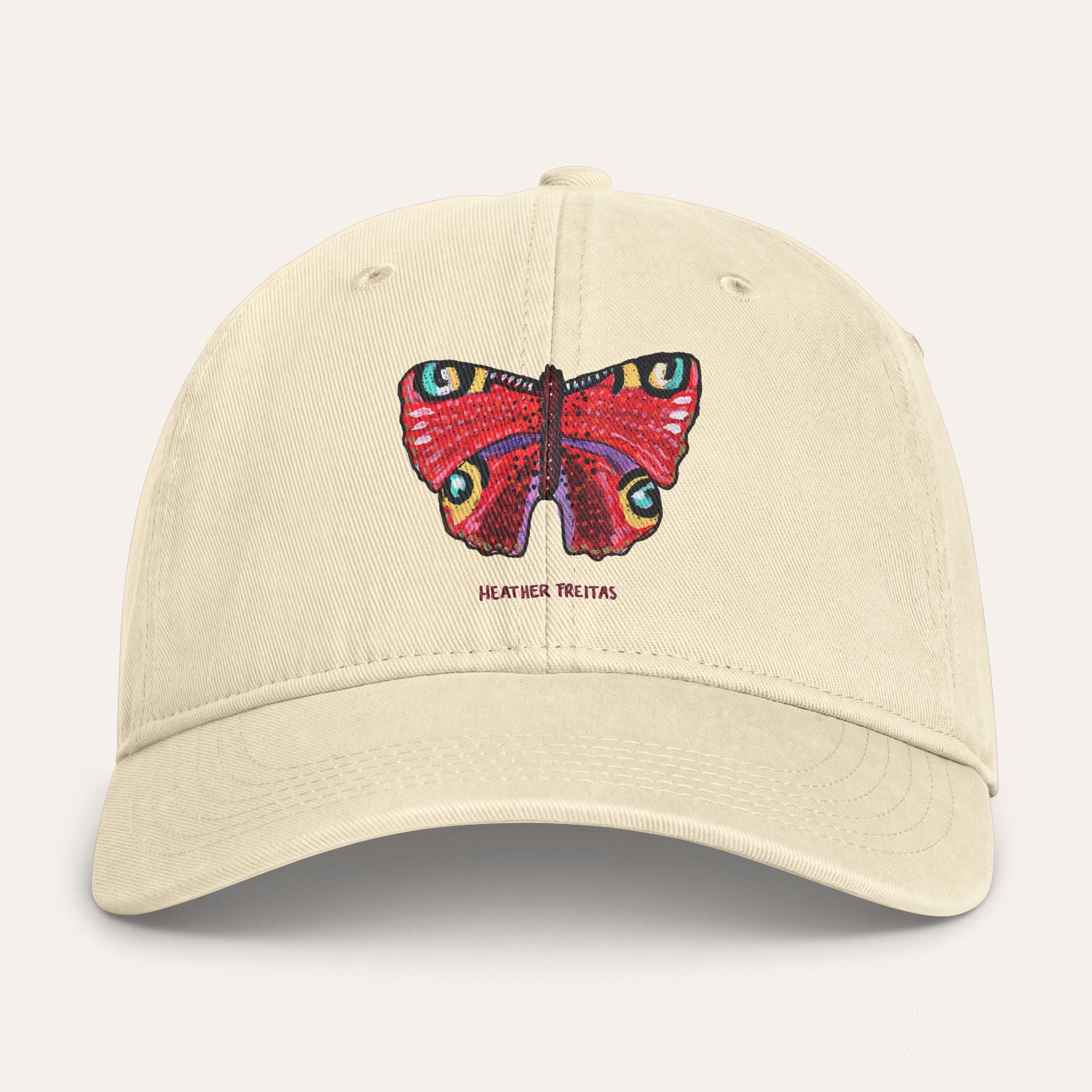 Peacock Butterfly Washed Cotton Cap
