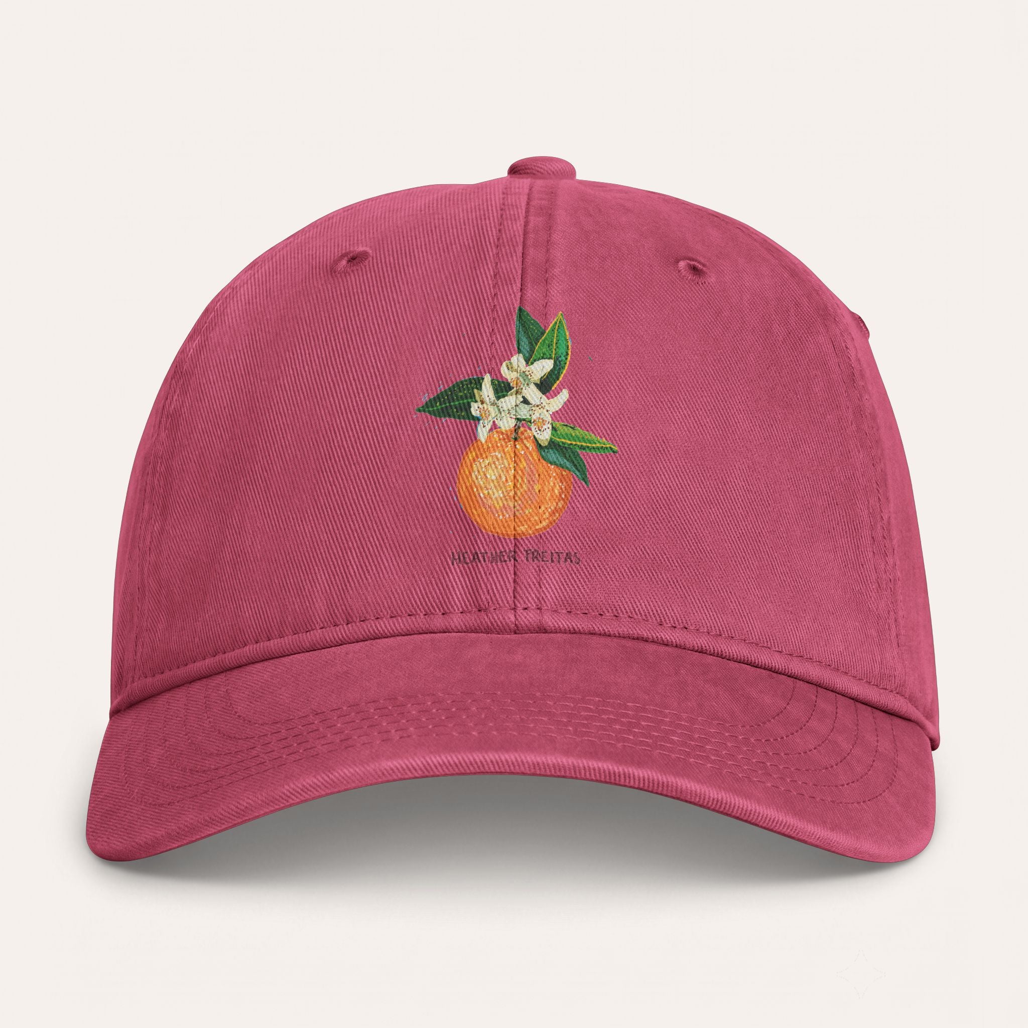 Orange Washed Cotton Cap