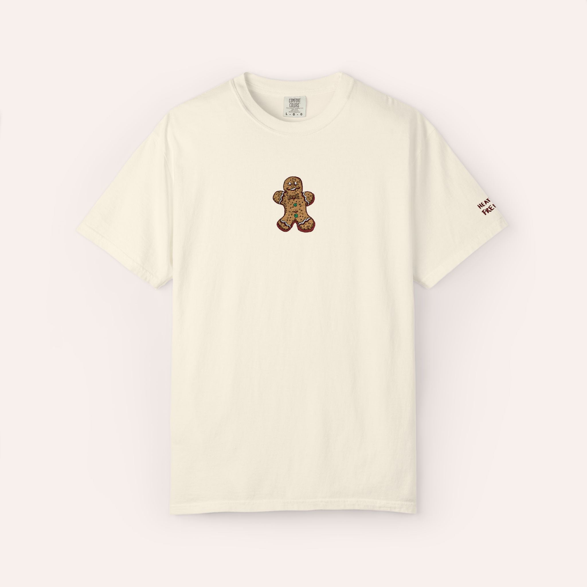Gingerbread Man Embroidered Cotton Tee