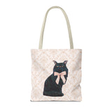 Black Cat With Bow Tote Bag