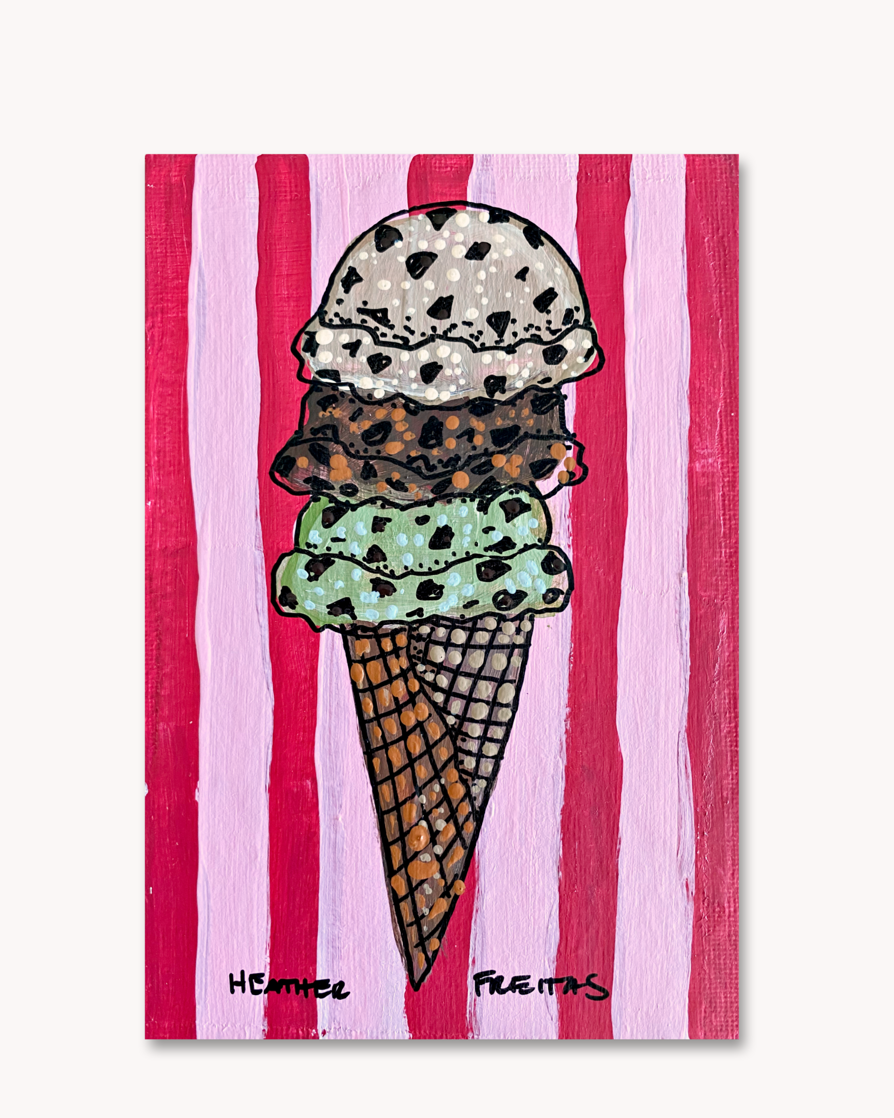 Ice Cream Cone ( Original Painting )