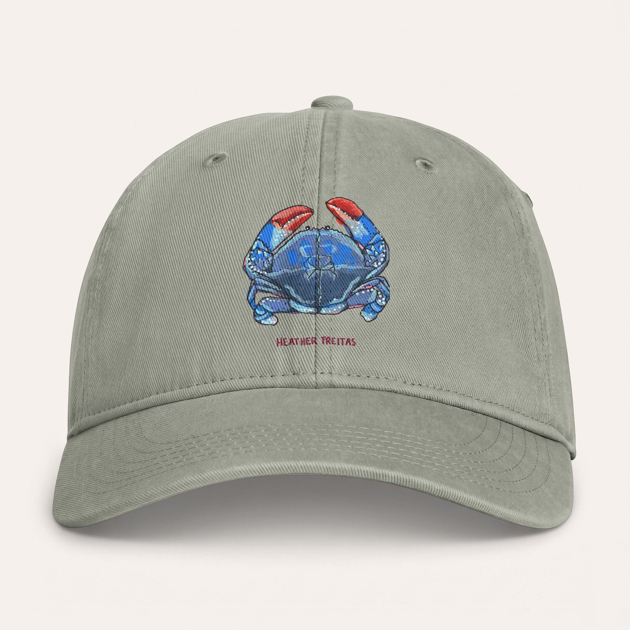 Blue Crab Washed Cotton Cap