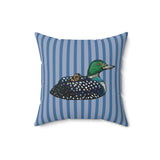 Loon Velveteen Throw Pillow