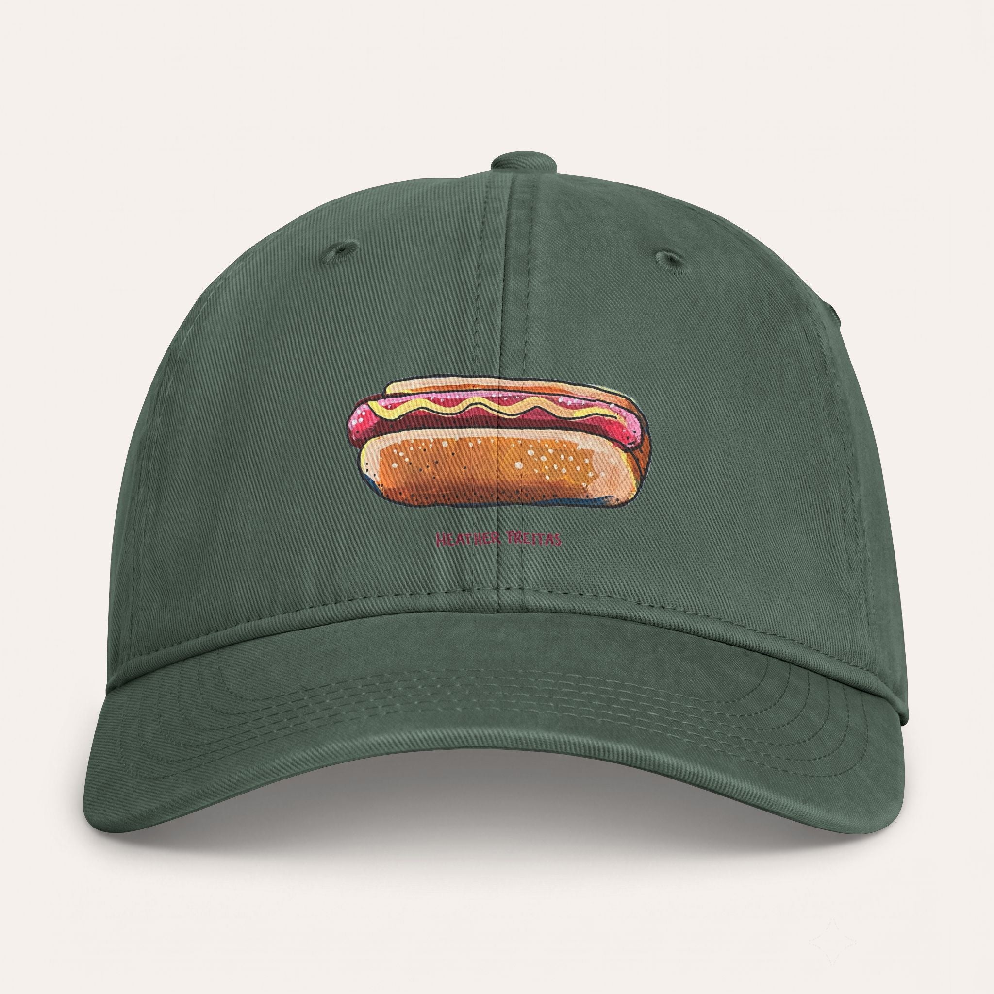 Hot Dog Washed Cotton Cap