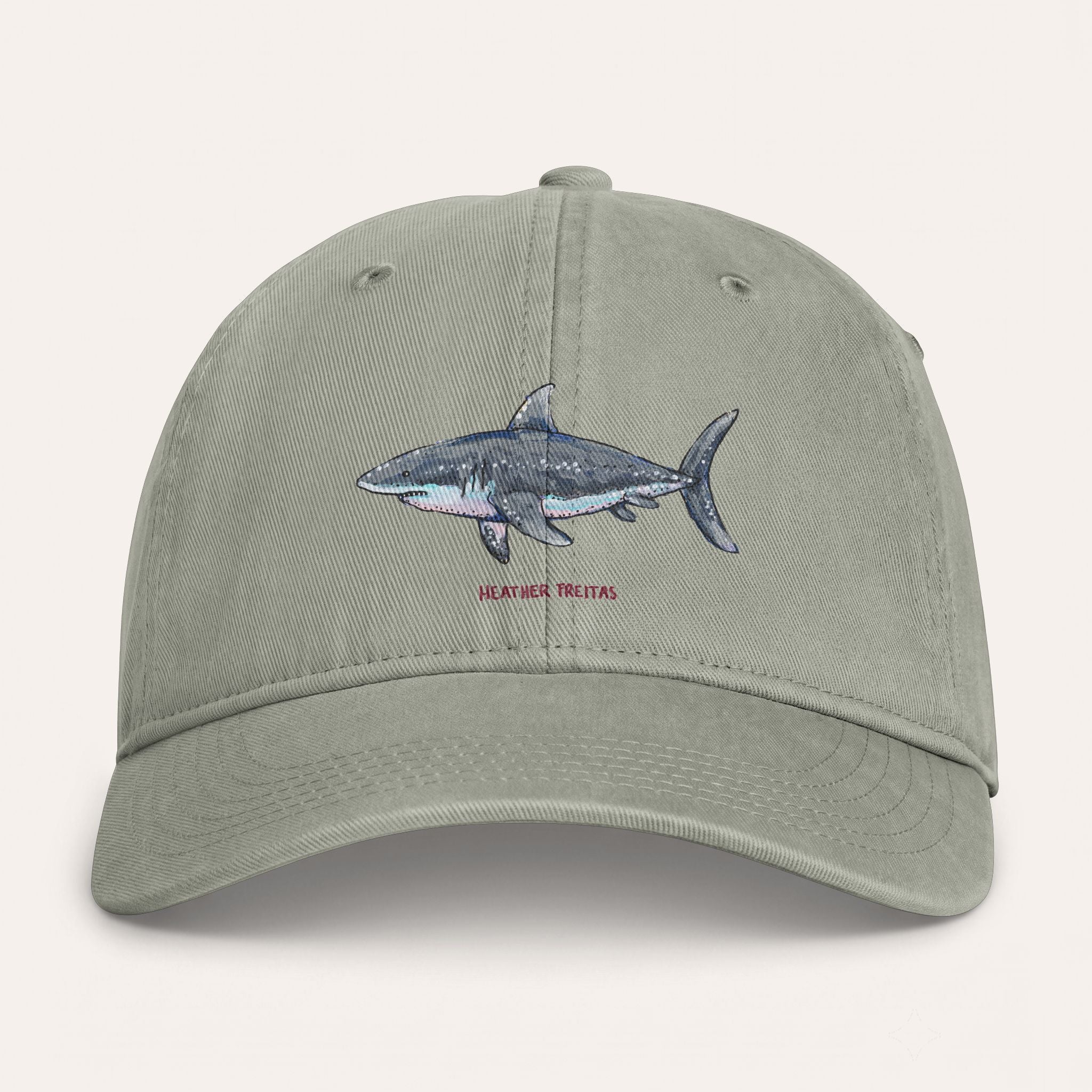 Great White Shark Washed Cotton Cap