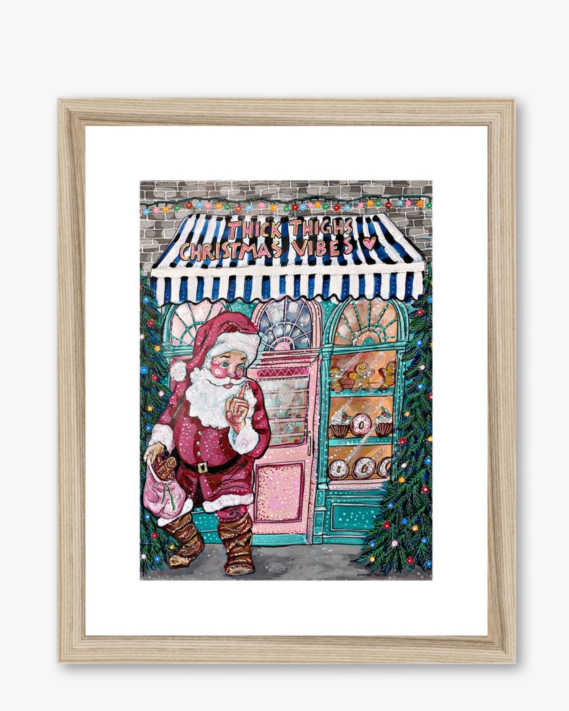 Thick Thighs Christmas Vibes Framed & Mounted Print