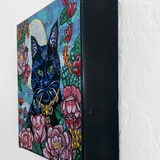 Royal Black Cat Bouquet ( Original Painting )