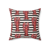 Lobster Velveteen Throw Pillow