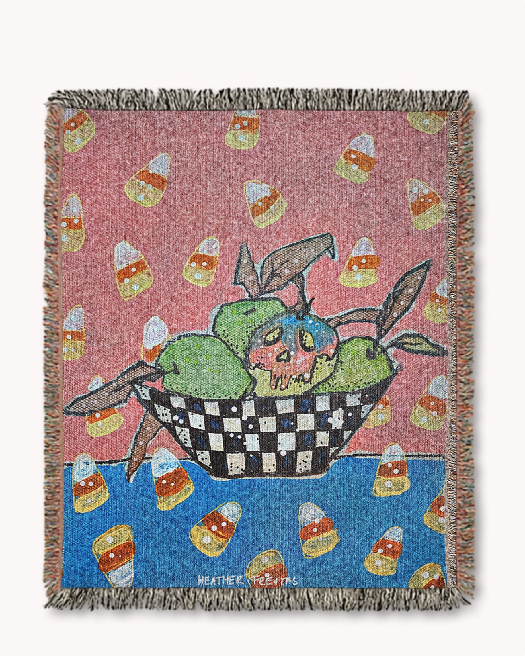 Candy Corn & Poison Apple Woven Blanket
