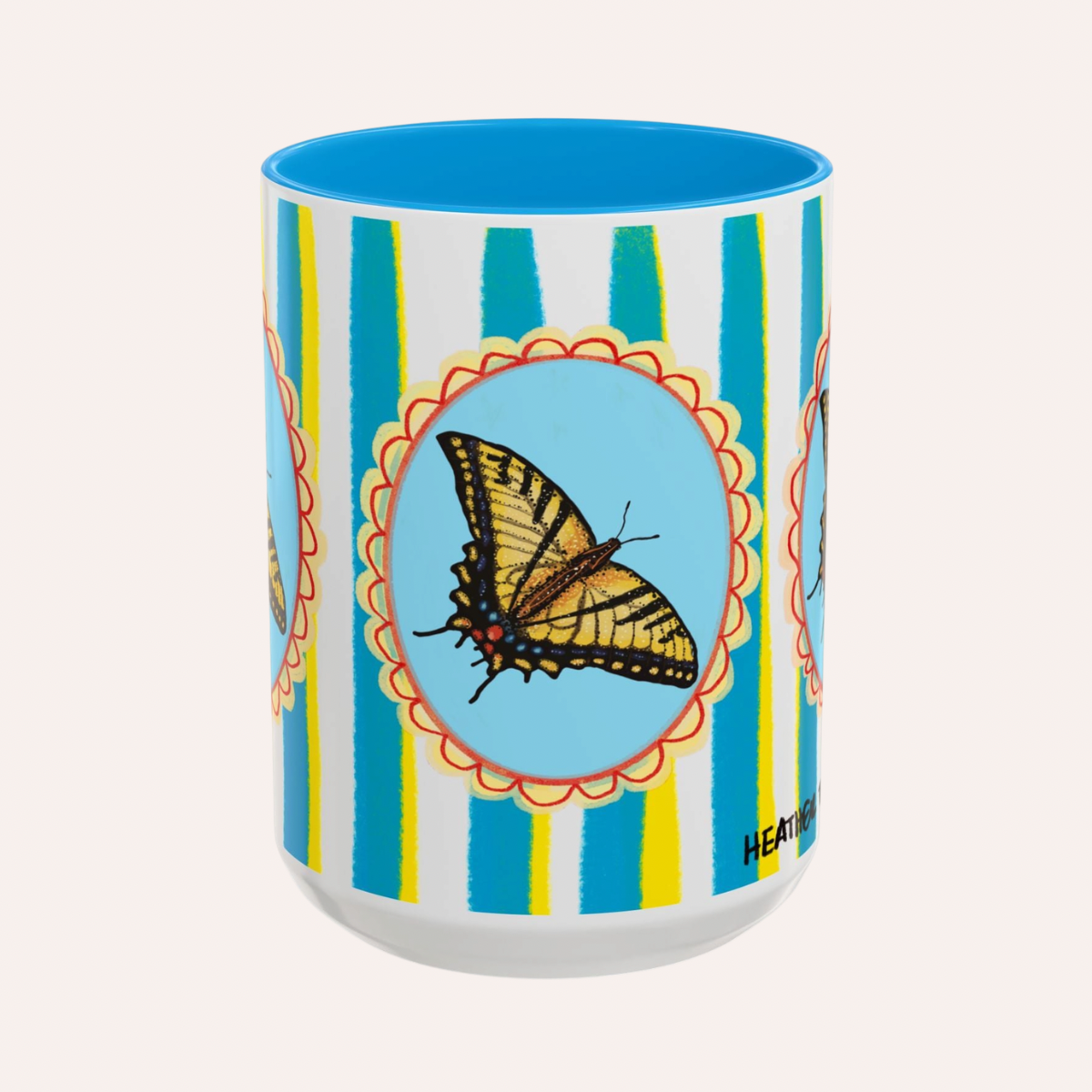 Yellow Butterfly Coffee Mug 15oz