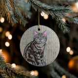American Shorthair Cat Ceramic Ornament