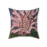 Starry Seahorse Velveteen Throw Pillow