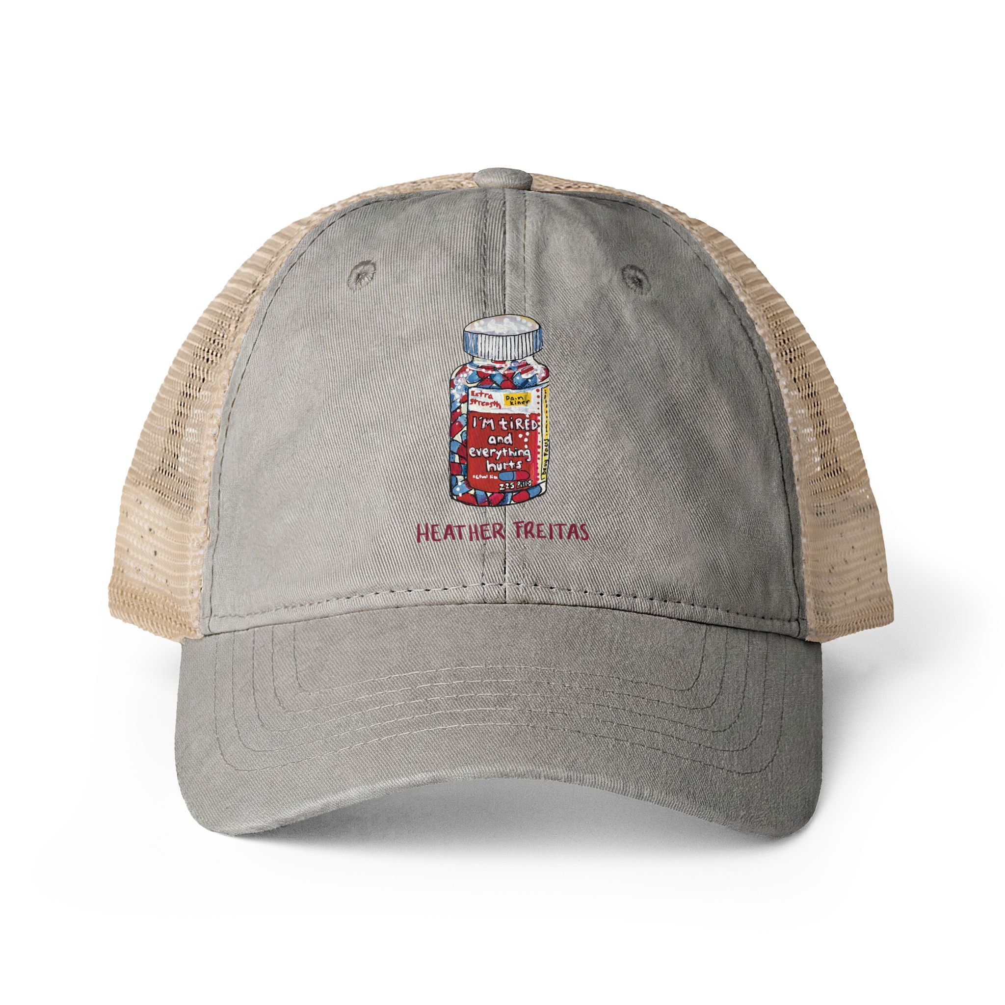 I'm Tired Women's Washed Mesh-Back Cap