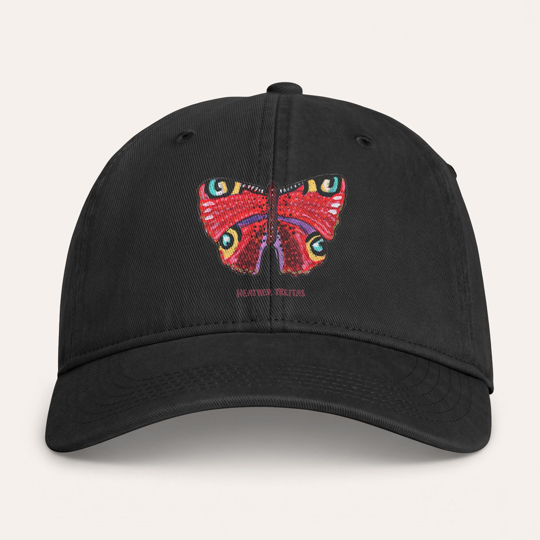 Peacock Butterfly Washed Cotton Cap