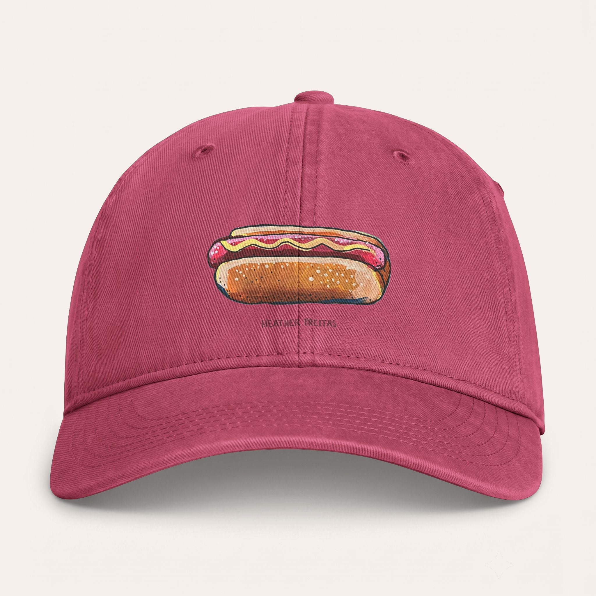 Hot Dog Washed Cotton Cap