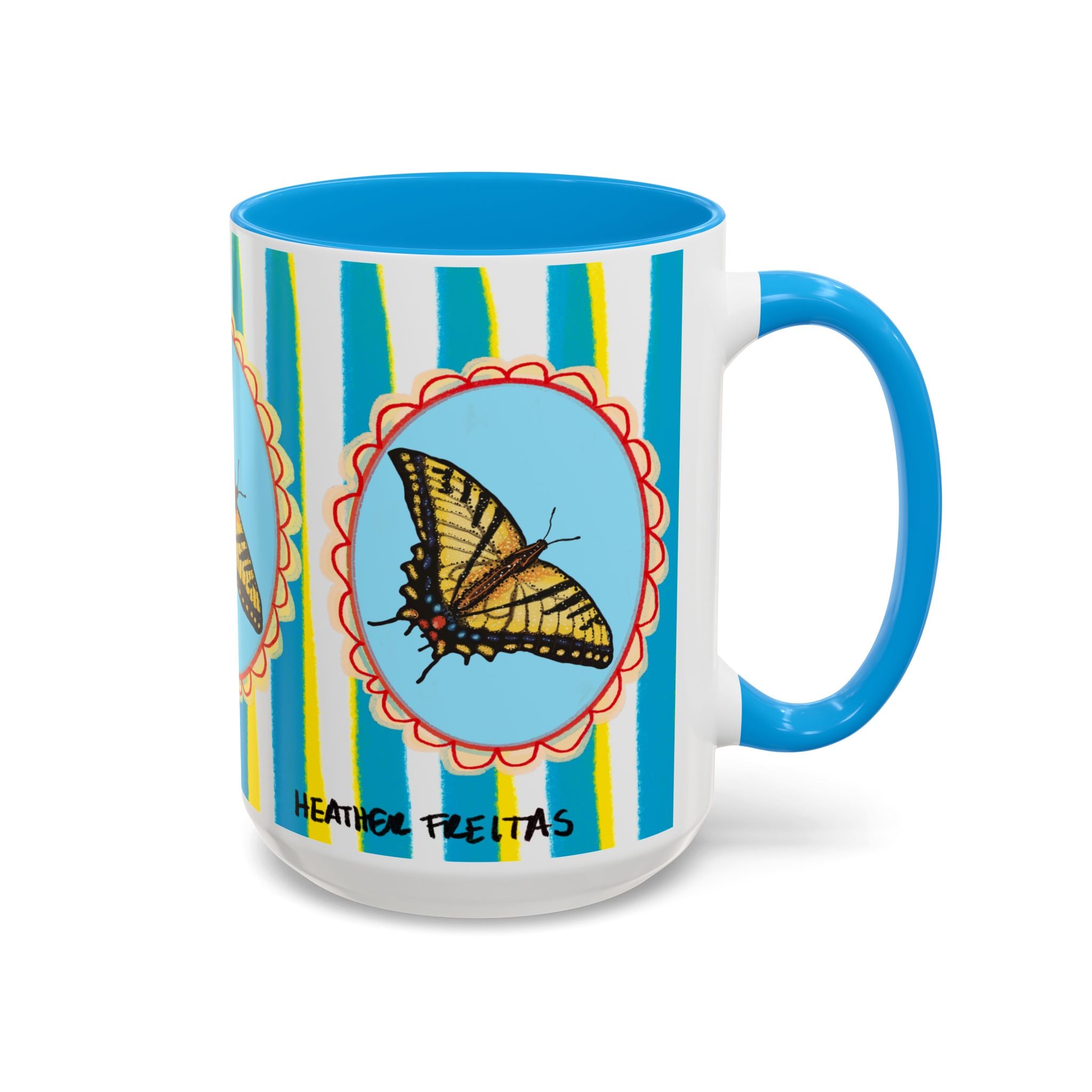 Yellow Butterfly Coffee Mug 15oz