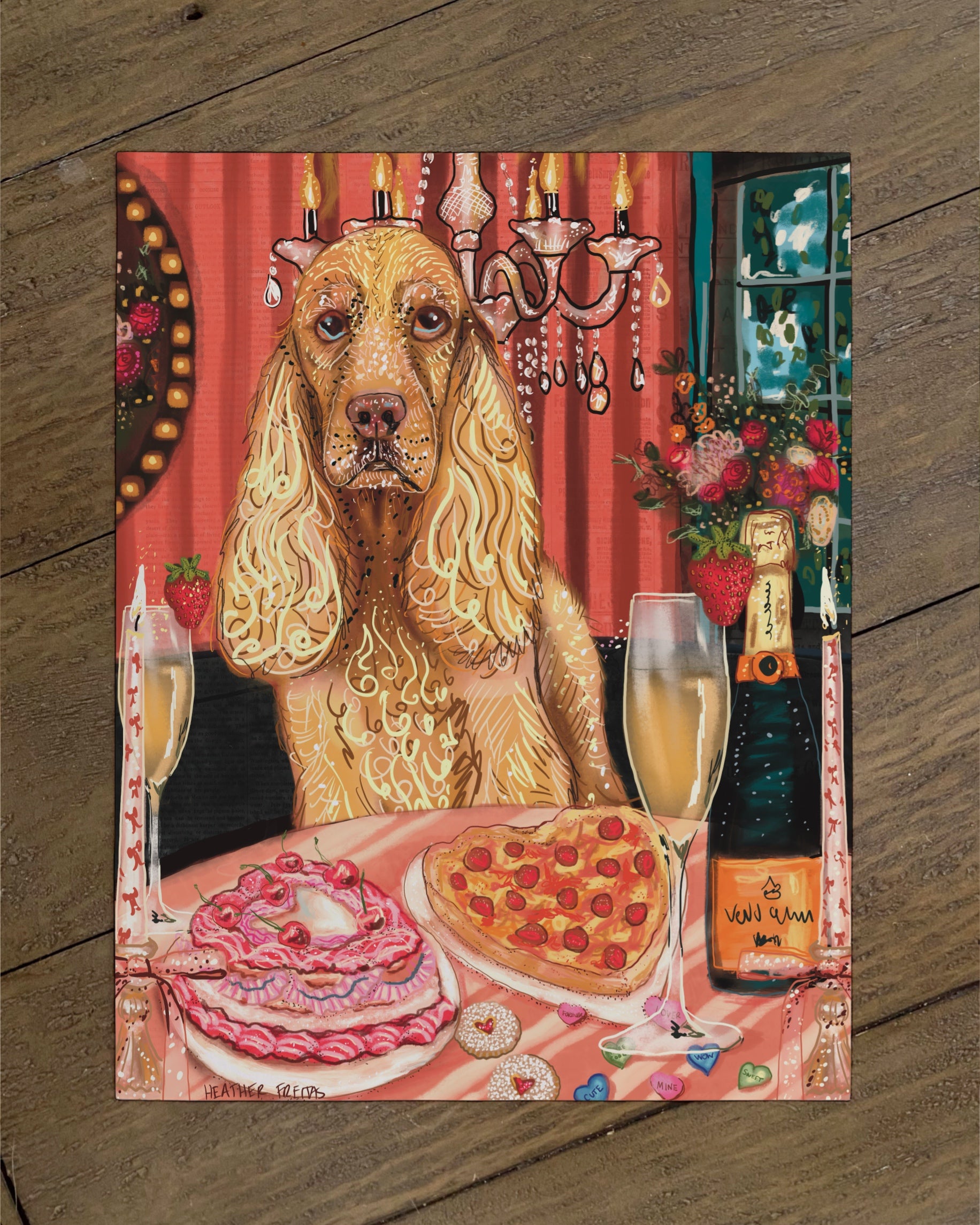 Cocker Spaniel - Build Your Own Dining Dog Paper Print