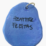 Periwinkle Goldfish Hand Painted Pendant