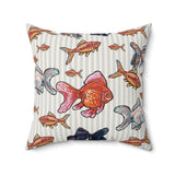 Goldfish Velveteen Throw Pillow
