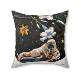 Walrus Plumeria Velveteen Throw Pillow