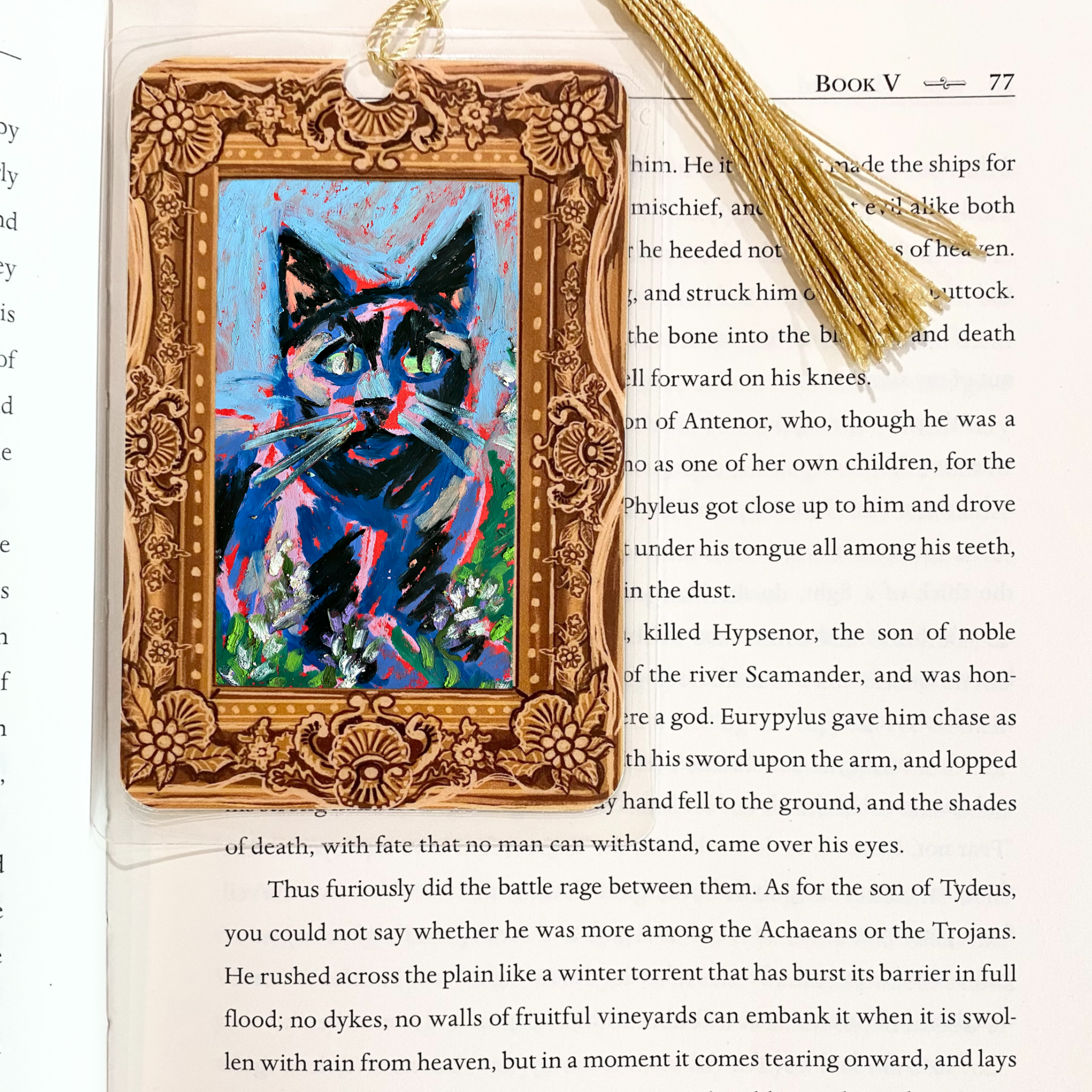 Lilac Cat Fine Art Painting Bookmark