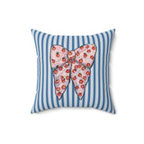 Pink Ribbon Velveteen Throw Pillow