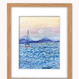 Sail ( Framed Original Oil Pastel Art )
