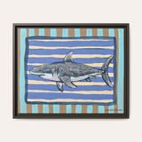 Great White Shark Framed Fine Art Canvas Print
