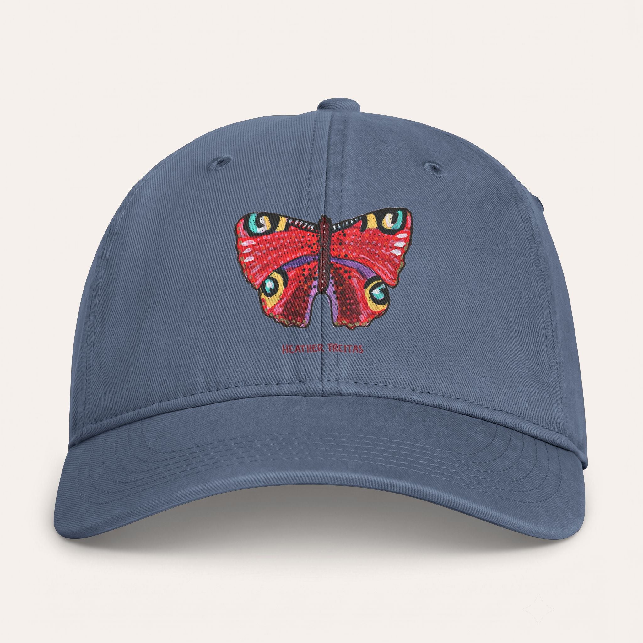 Peacock Butterfly Washed Cotton Cap