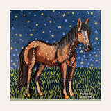 Brown Horse In The Stars Mini Art Print