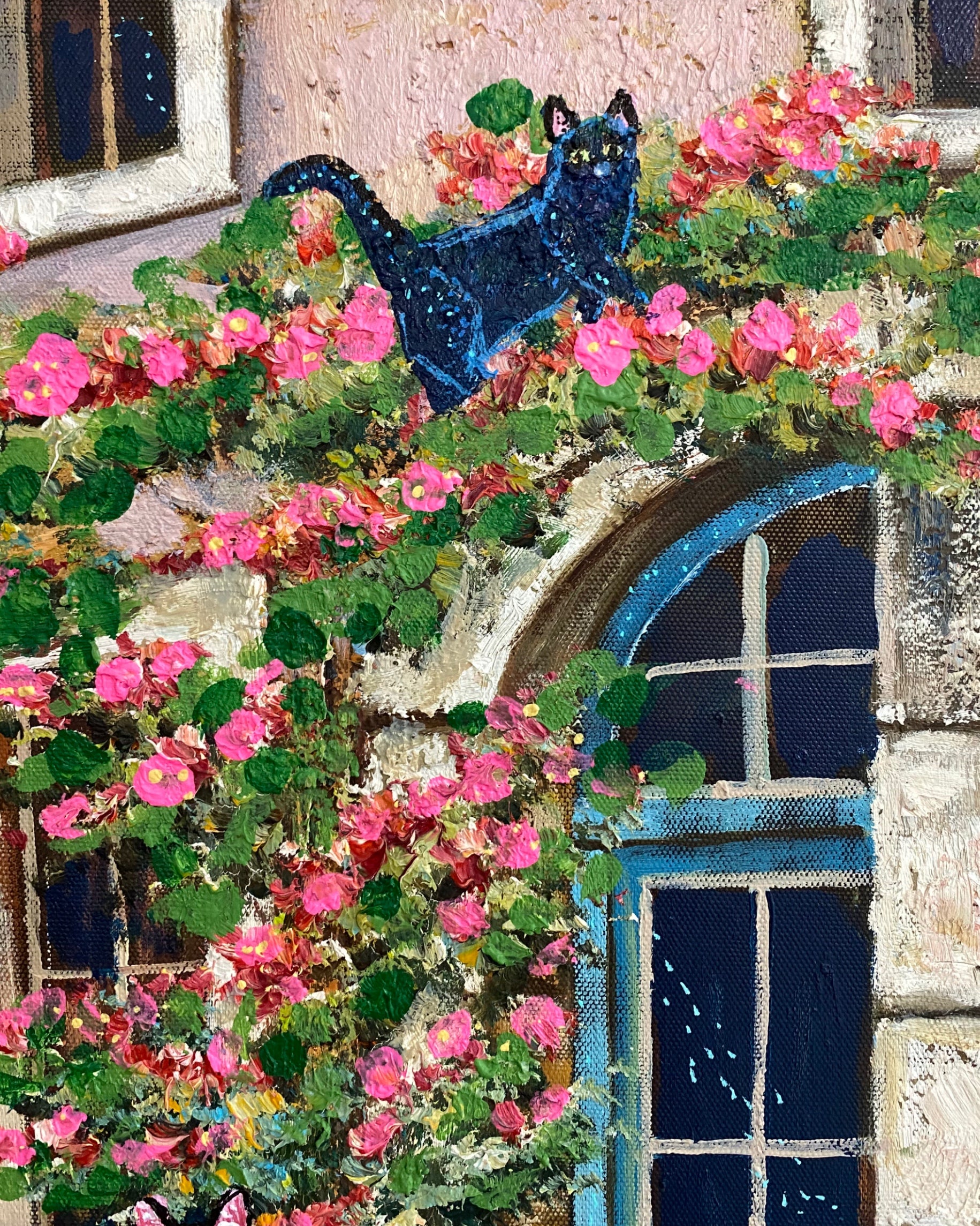 Crazy Cat Lady Club ( Original Painting - Painted Thrifted Painting )