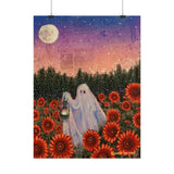Twilight Sunflower Ghost Art Print