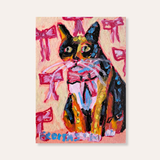 Calico With Bow Mini Fine Art Print