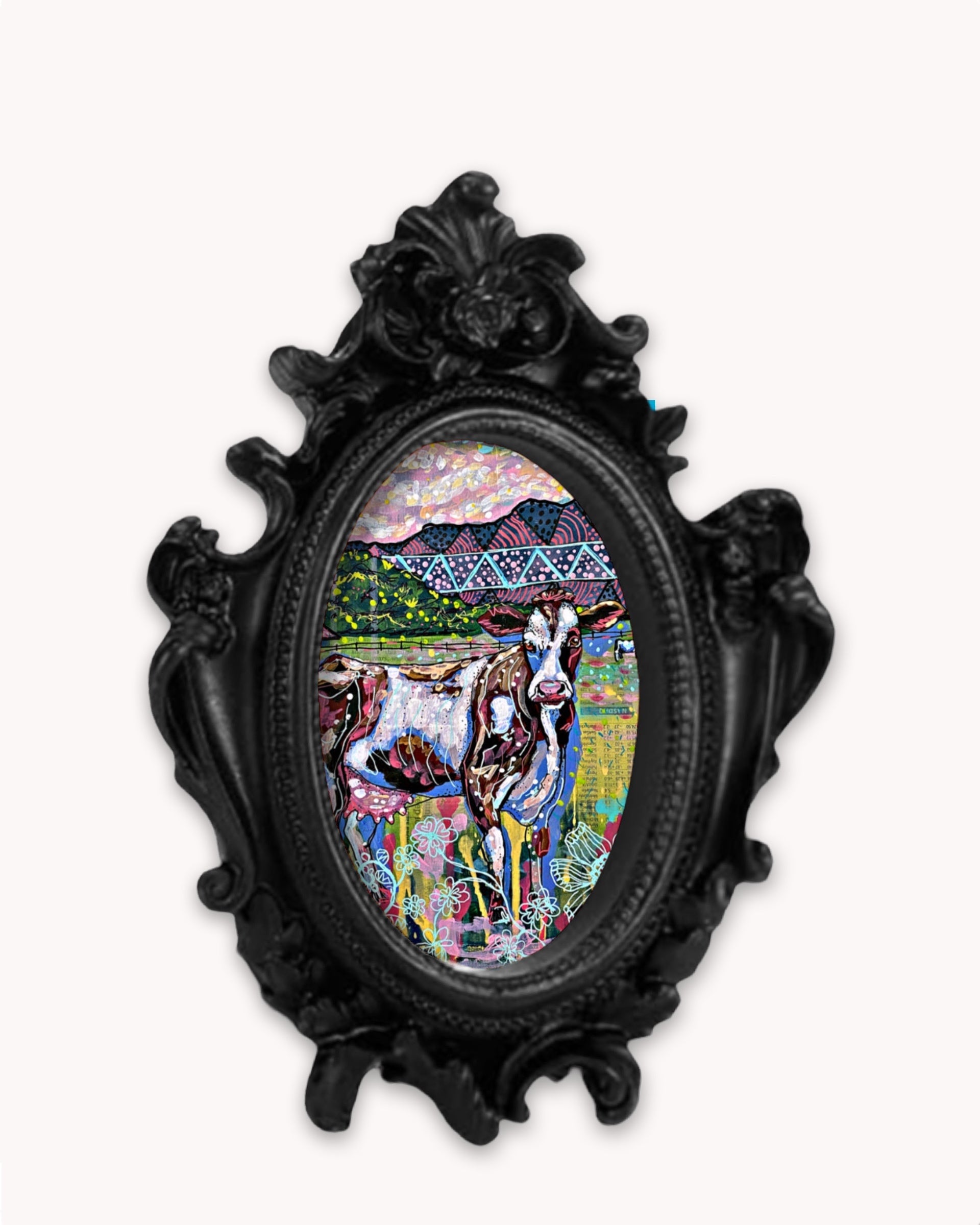 Cows On The Farm Framed Magnet ( Small )