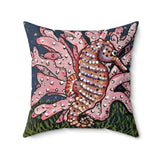 Starry Seahorse Velveteen Throw Pillow