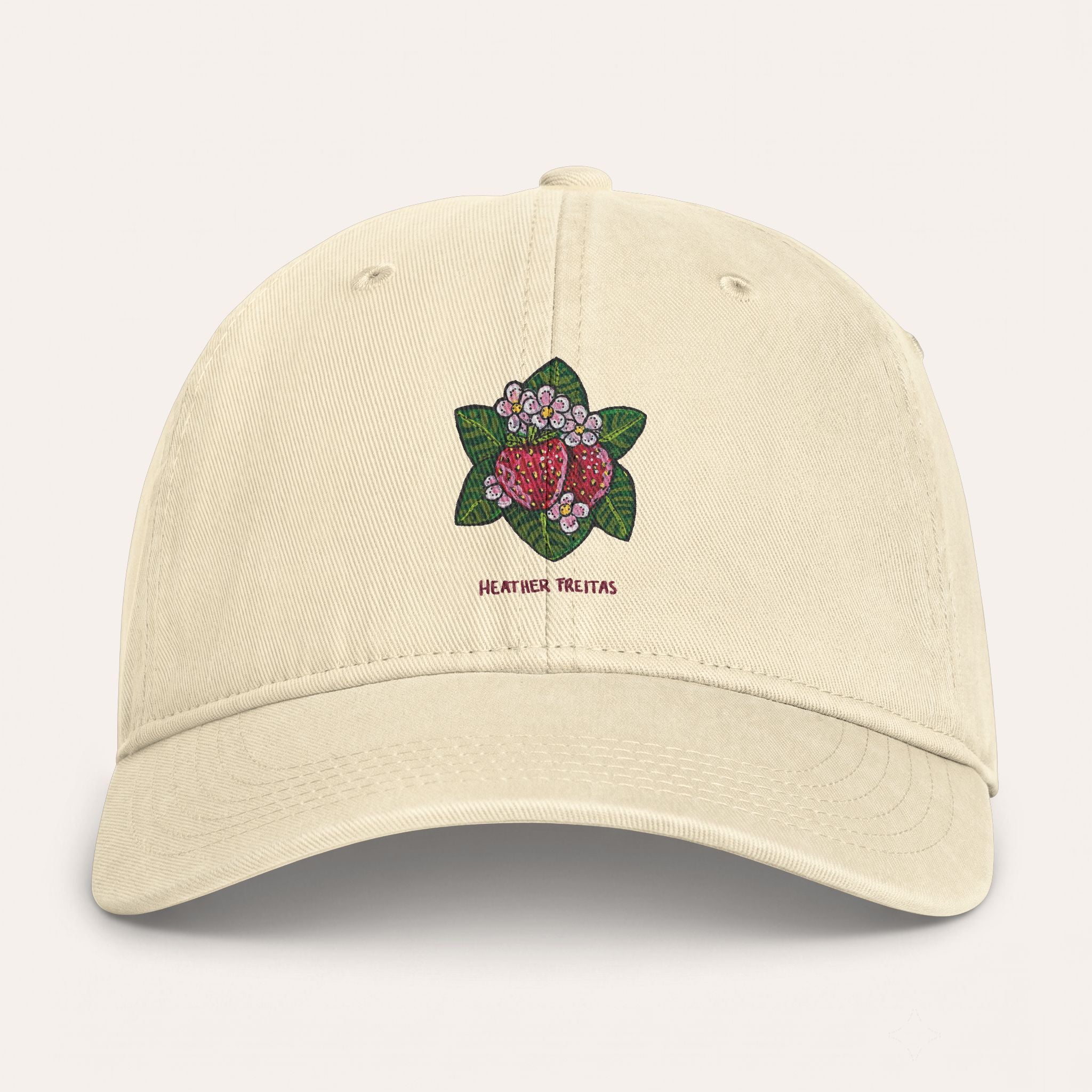 Strawberries Washed Cotton Cap