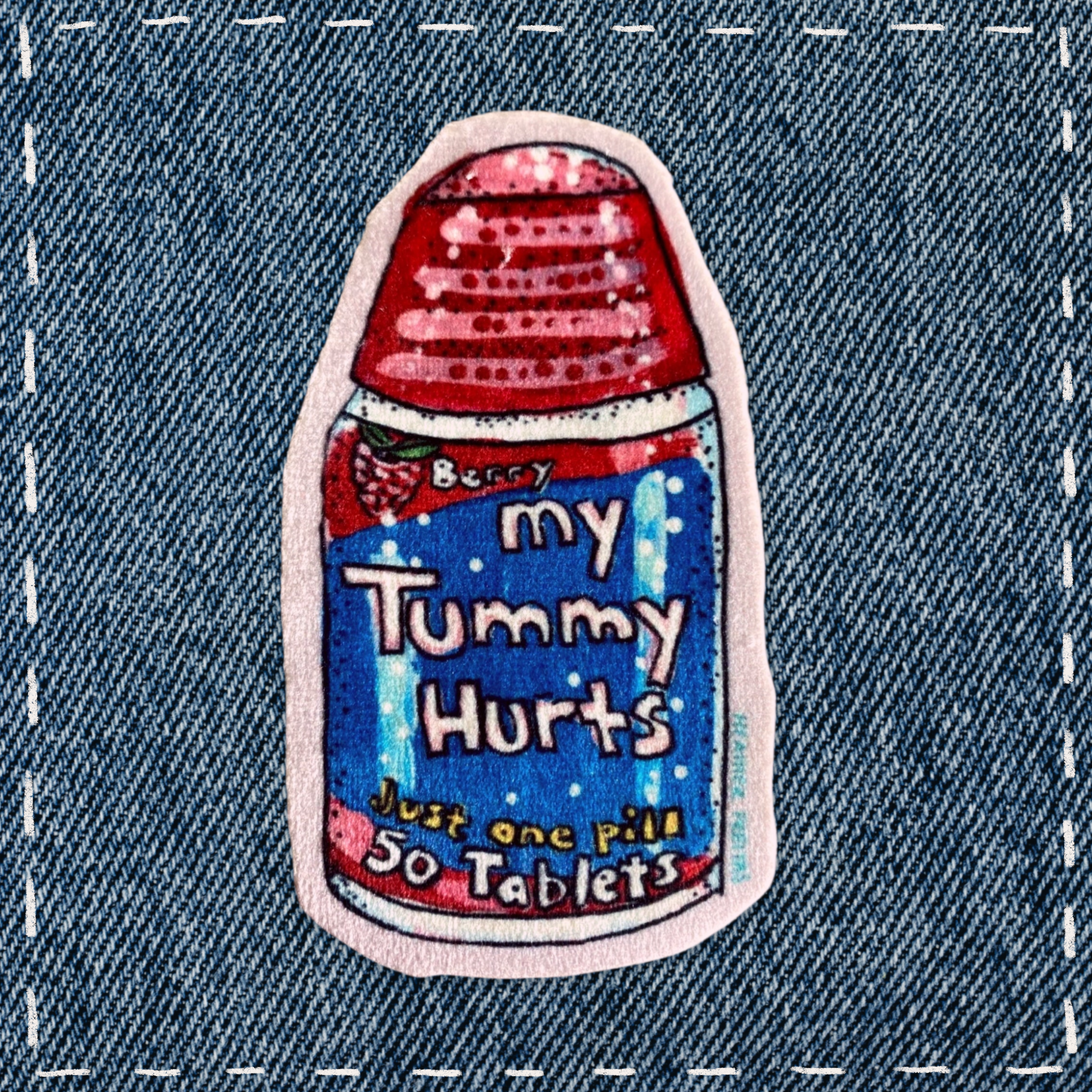 My Tummy Hurts - Sew On Velveteen Patch