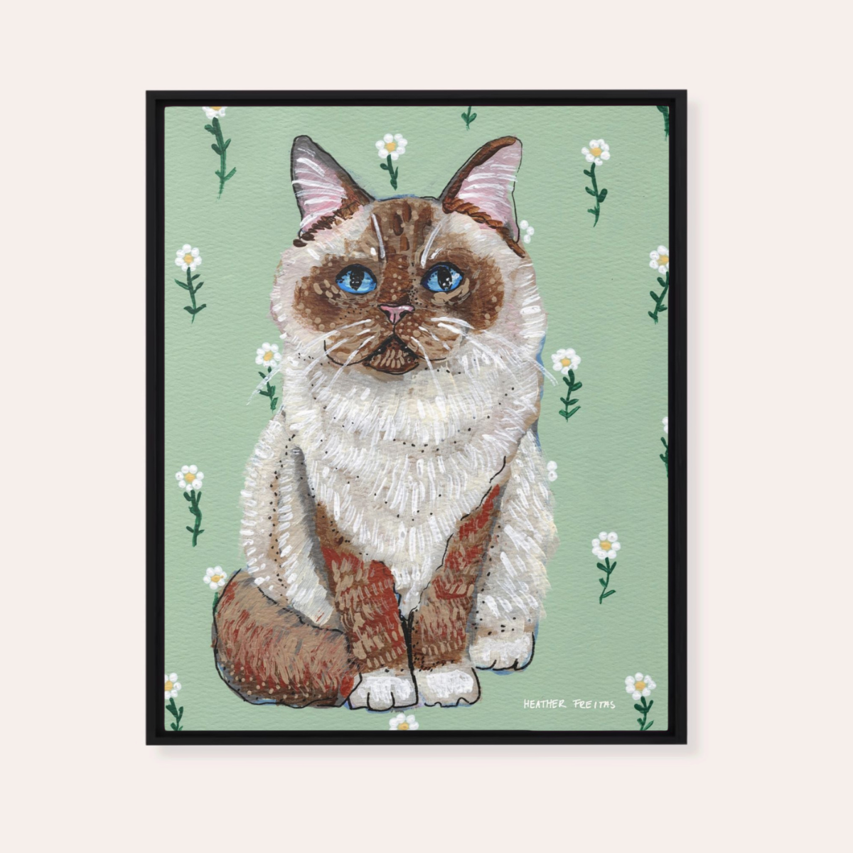Ragdoll Cat Framed Fine Art Canvas Print